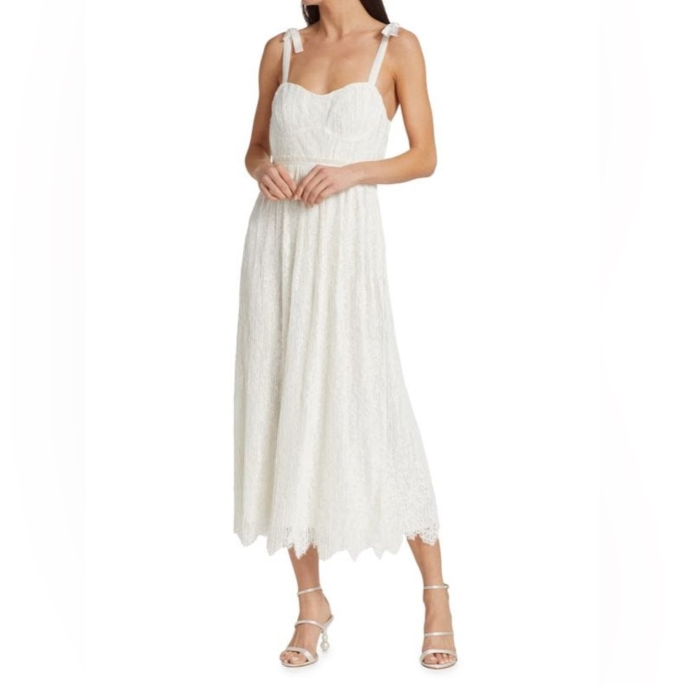 Jonathan Simkhai Bonnie Silk Lace Plisse Dress Sz 2 NWT $645